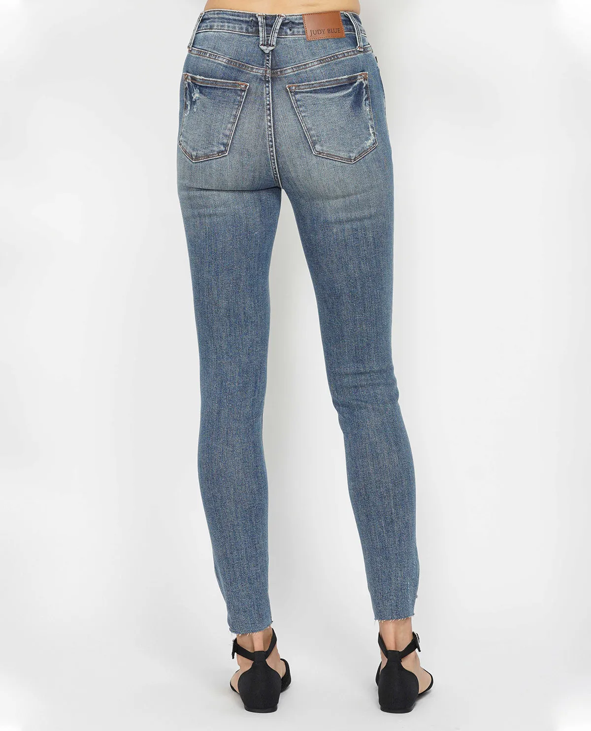 Judy Blue High Waist Tummy Control Destroy Hem Skinny Jean