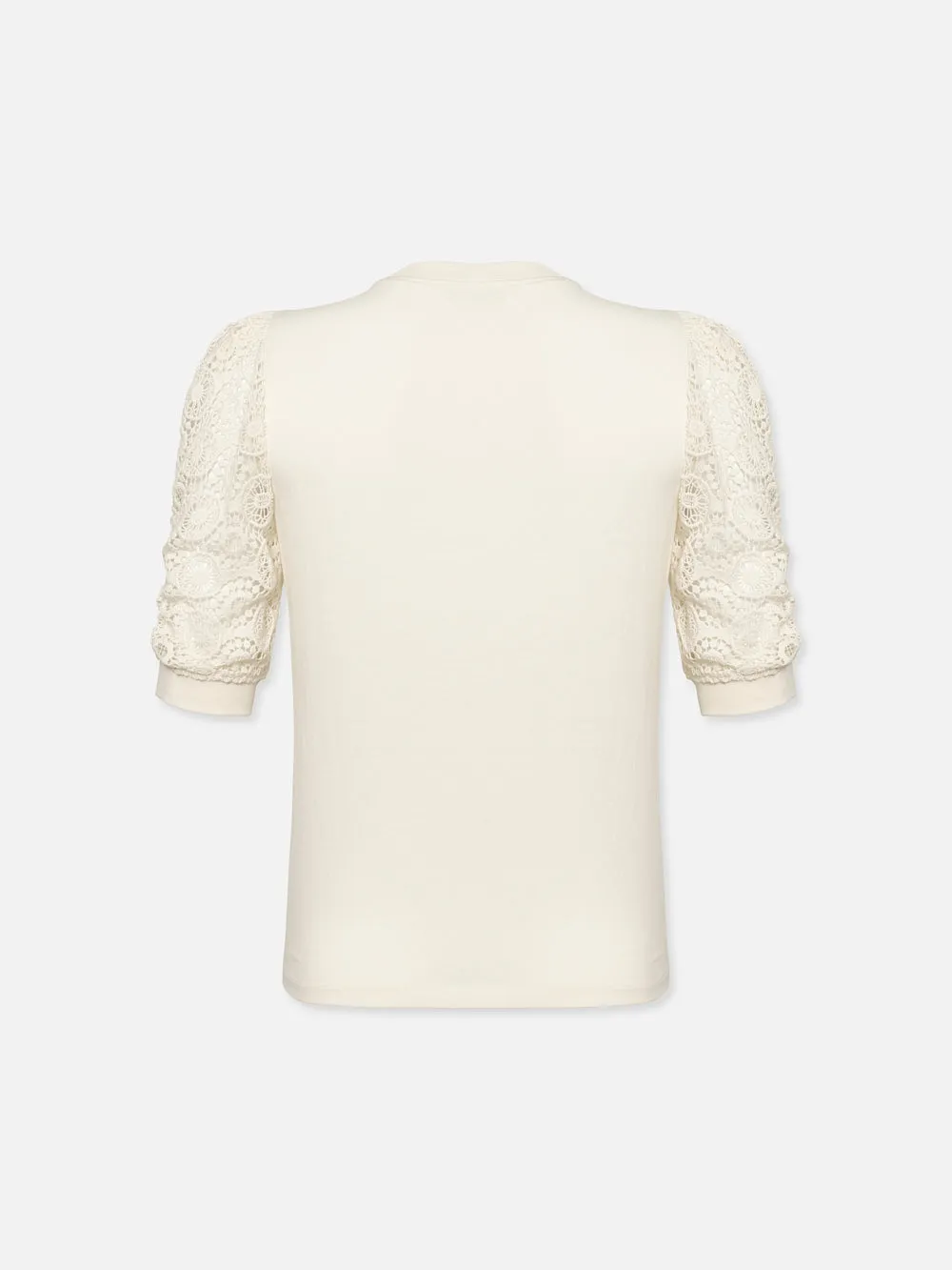 Lace Sleeve Frankie Tee -- Cream