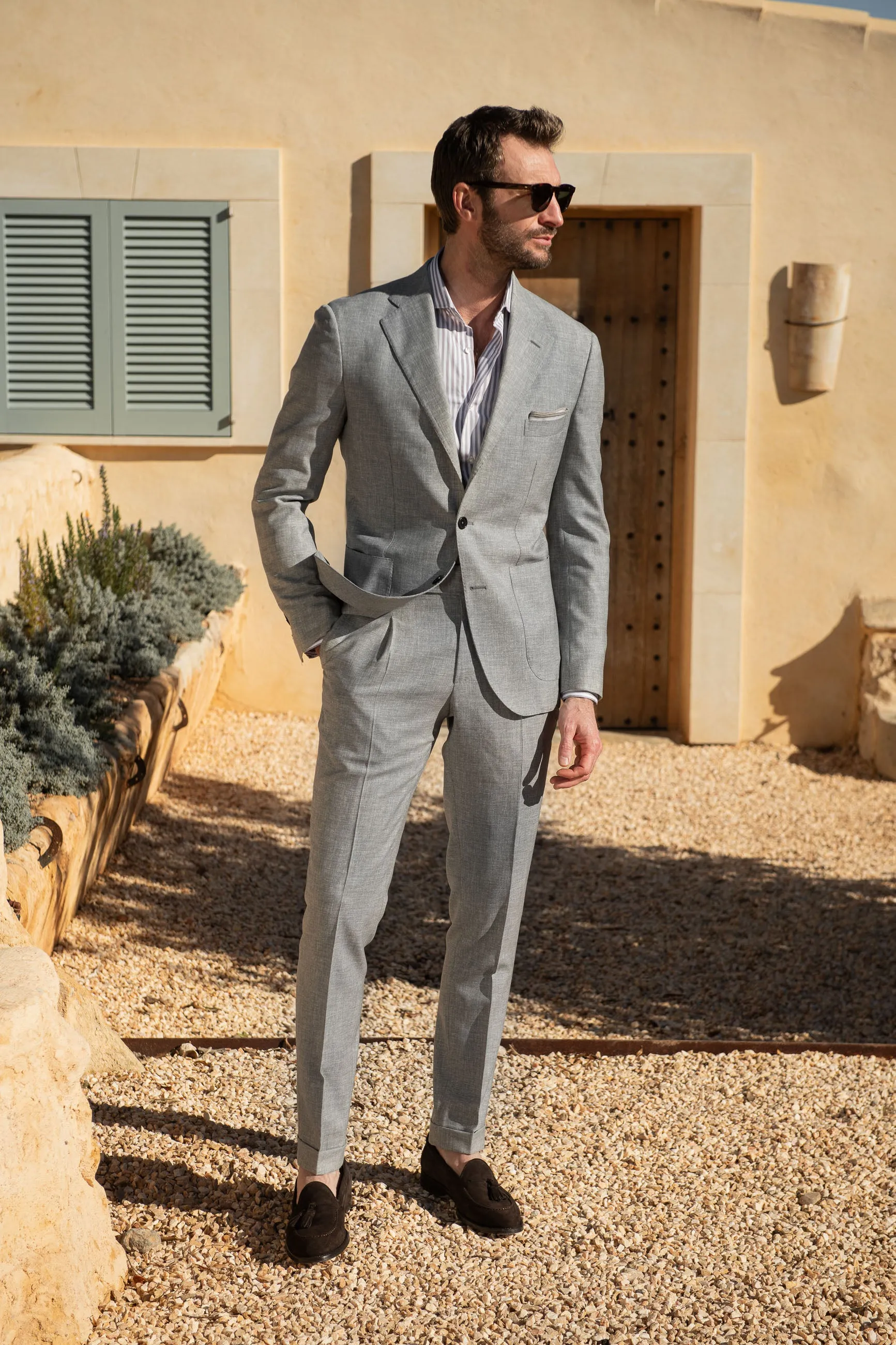 Light grey wool suit - Made in Italy