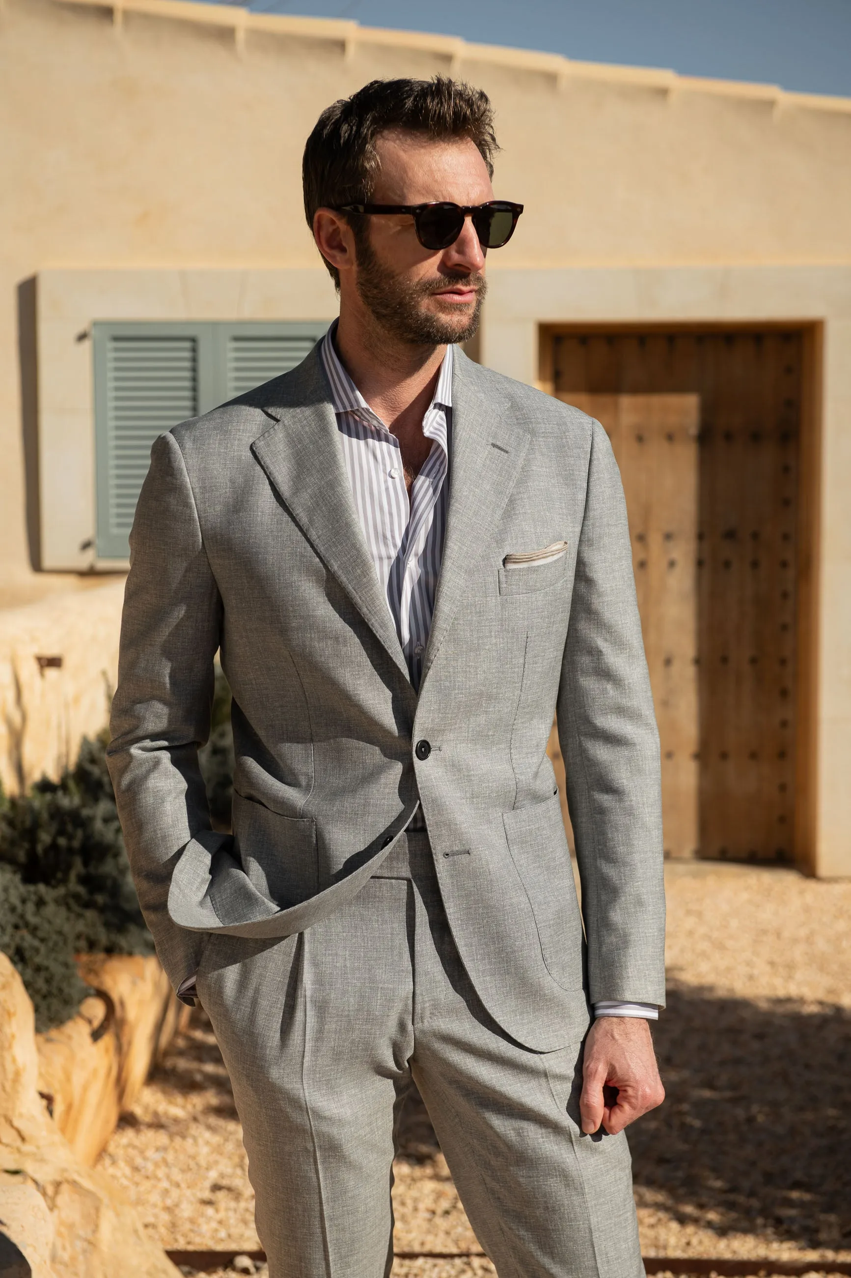 Light grey wool suit - Made in Italy