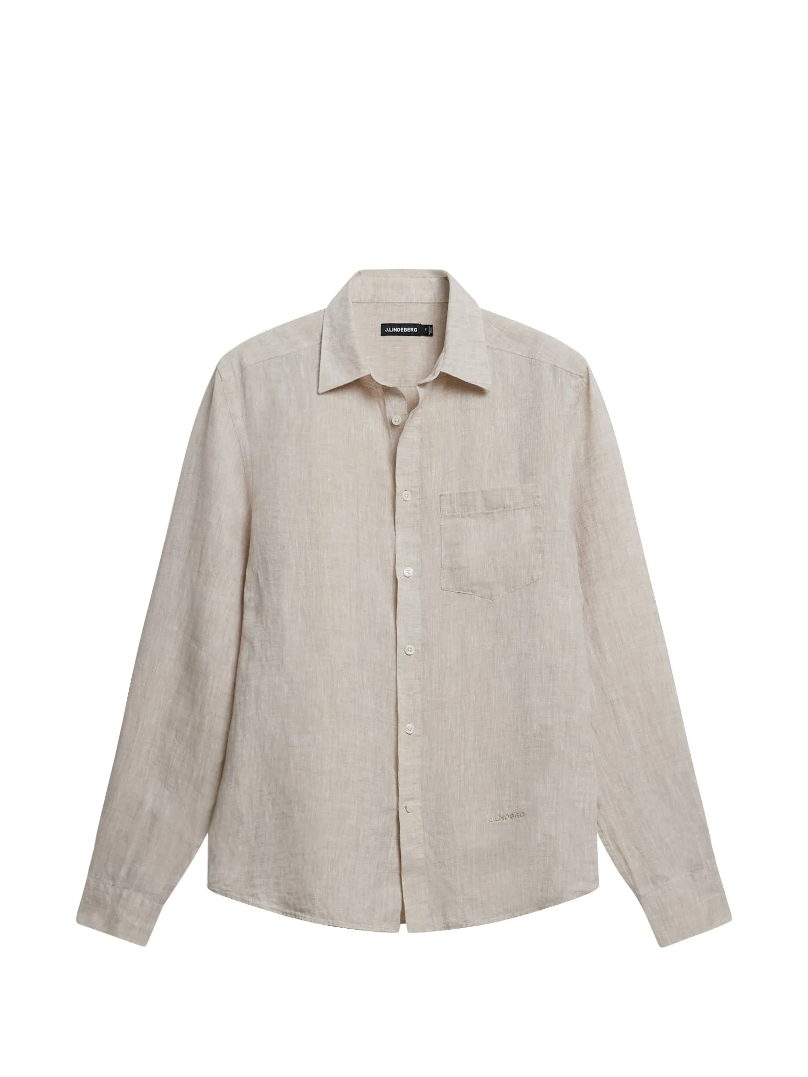 Linen Melange Long Sleeve Slim Shirt