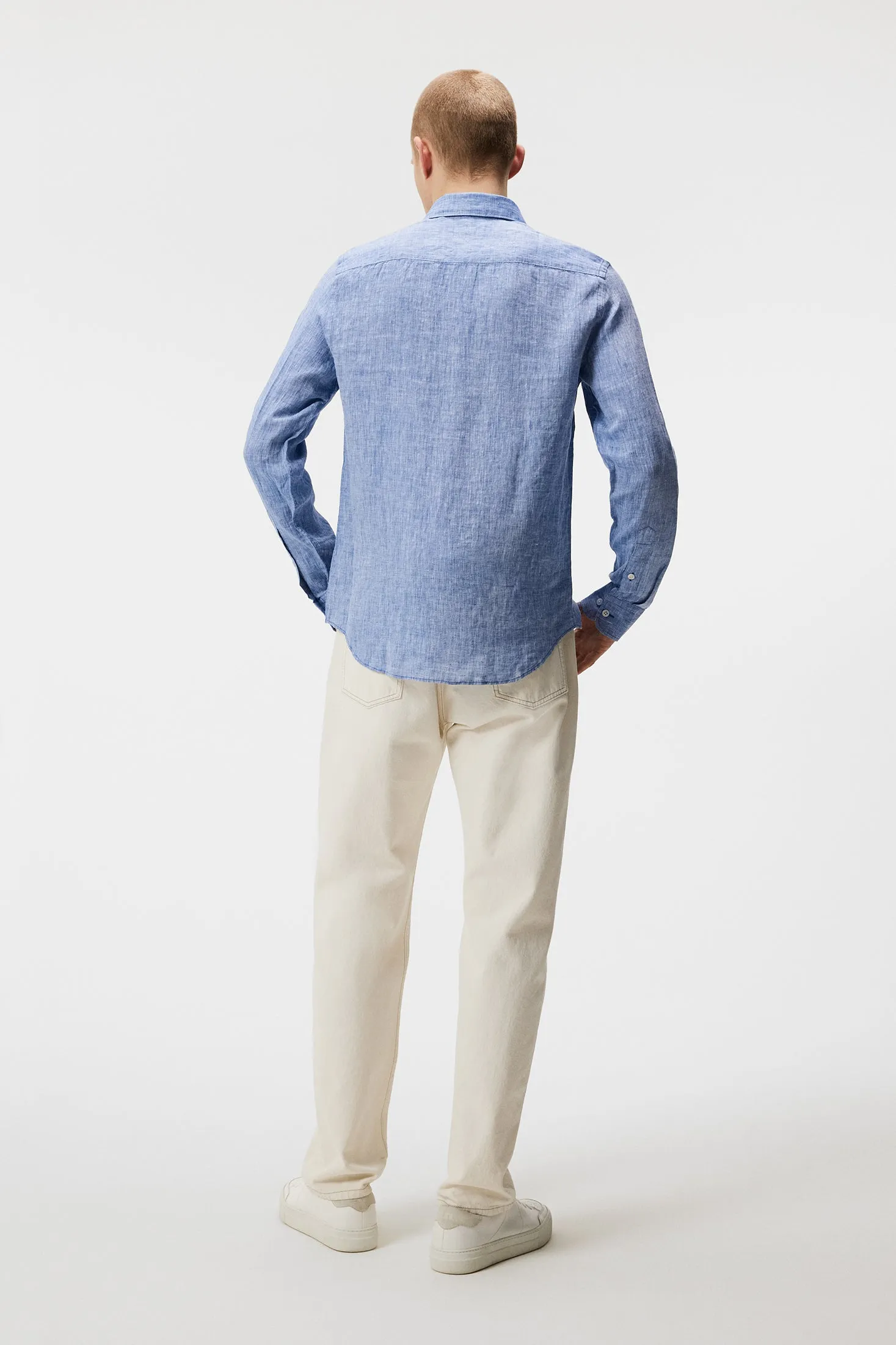 Linen Melange Long Sleeve Slim Shirt