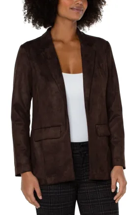 Liverpool Boyfriend Faux Suede Blazer (cedar brown broken geo)