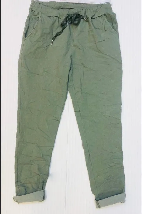 Magic Plain Trousers in Shades of Green