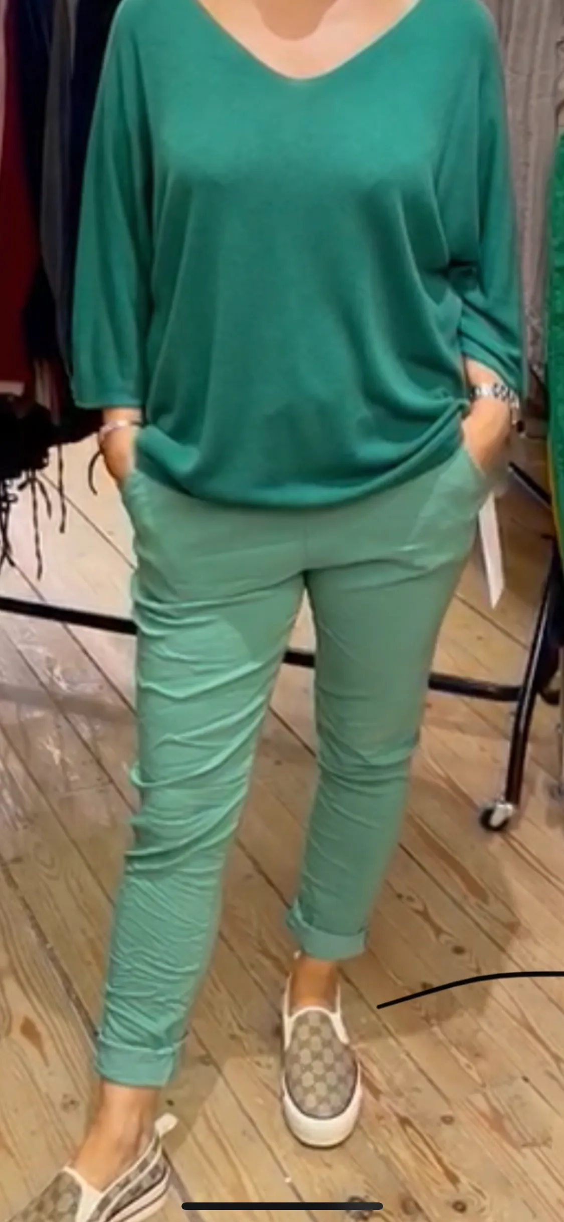 Magic Plain Trousers in Shades of Green