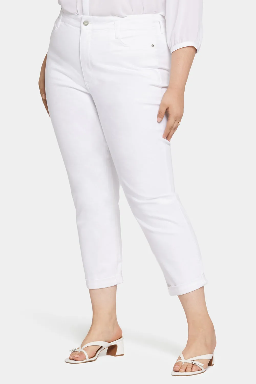 Margot Girlfriend Jeans In Petite Plus Size - Optic White