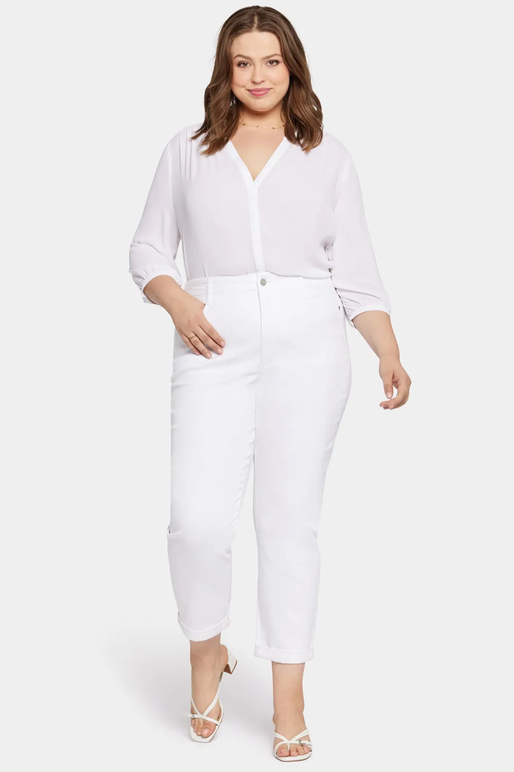 Margot Girlfriend Jeans In Petite Plus Size - Optic White