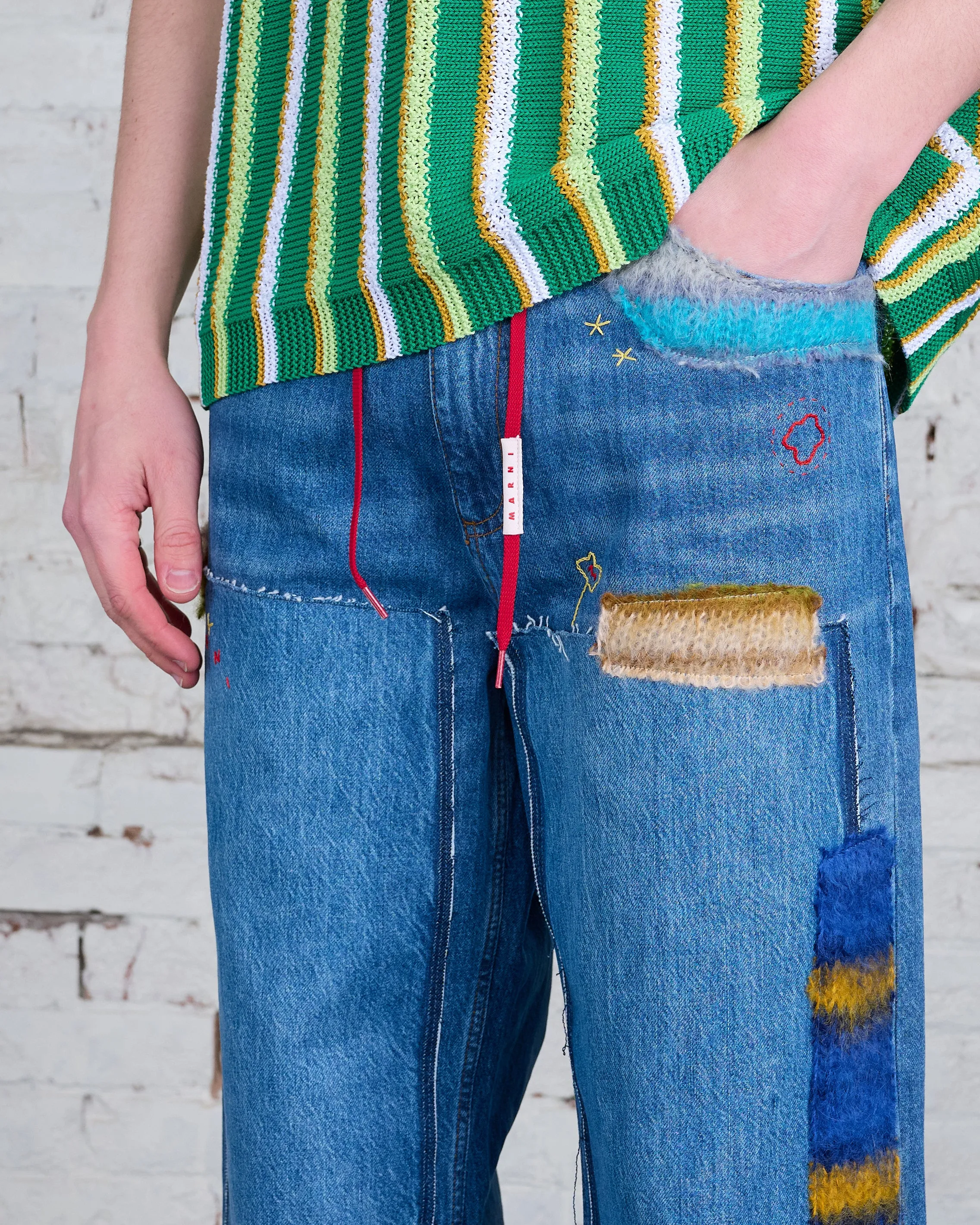 Marni Stonewash Mohair Patch Jean Iris Blue