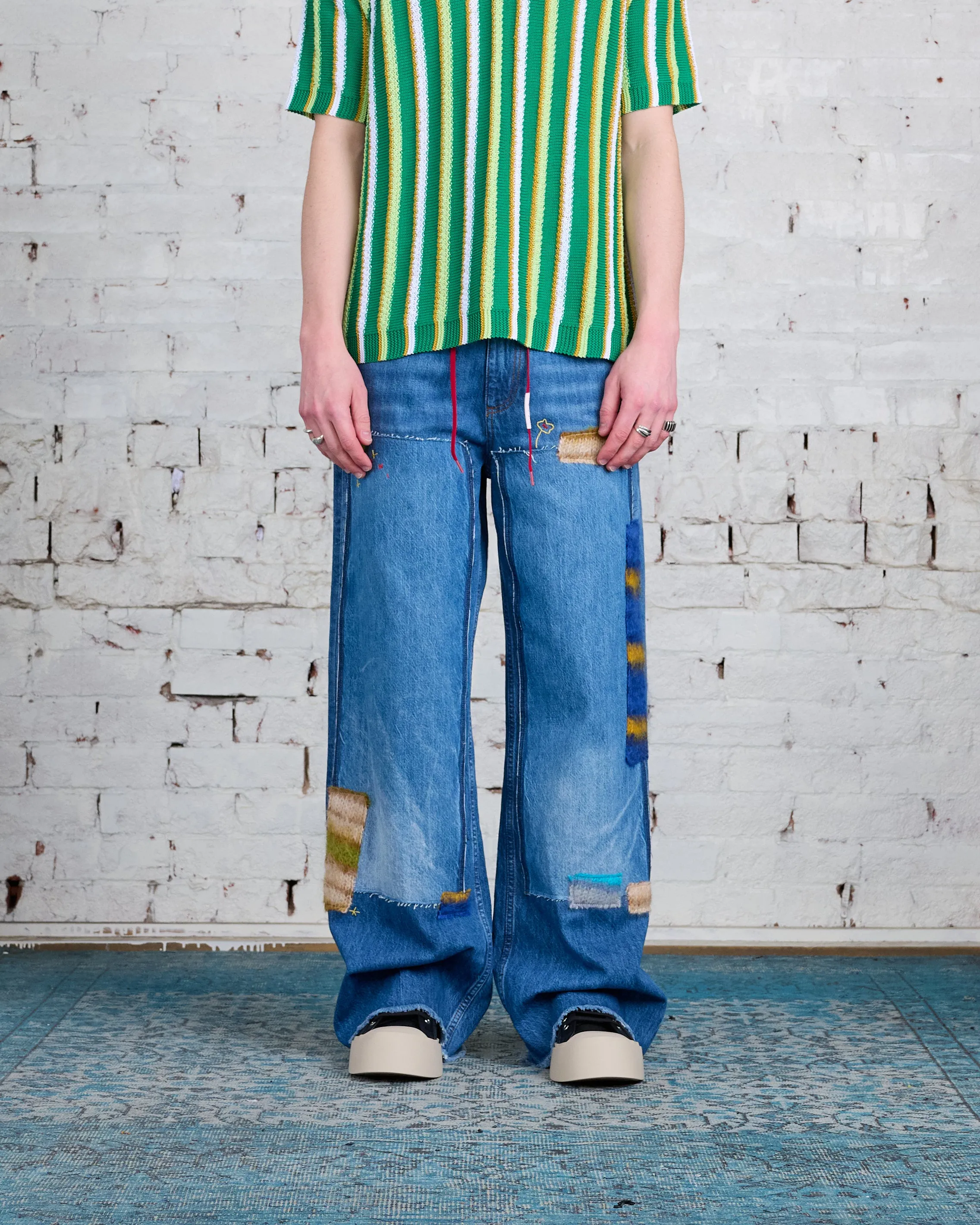 Marni Stonewash Mohair Patch Jean Iris Blue