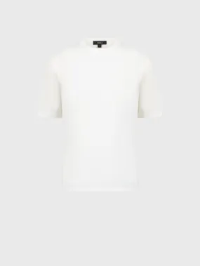 Micro Griffon Satin Finish Cotton T-Shirt Off White