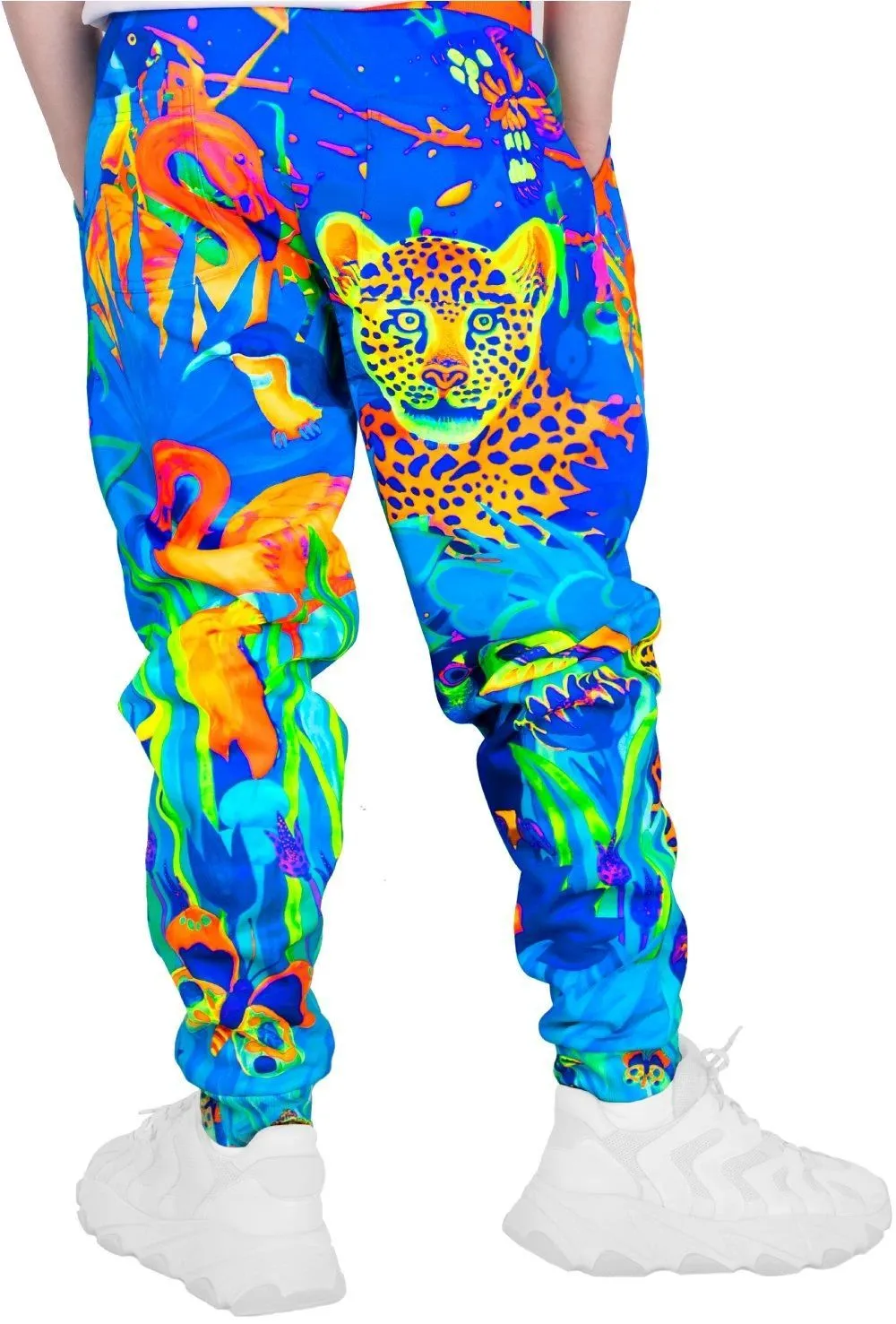 Neon Joggers Neon Blacklight Handmade Art Print Lion Jungle