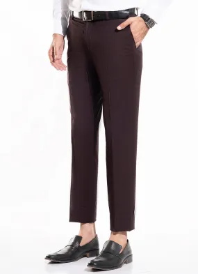 Plain Maroon, Merino Wool Rich Formal Trouser