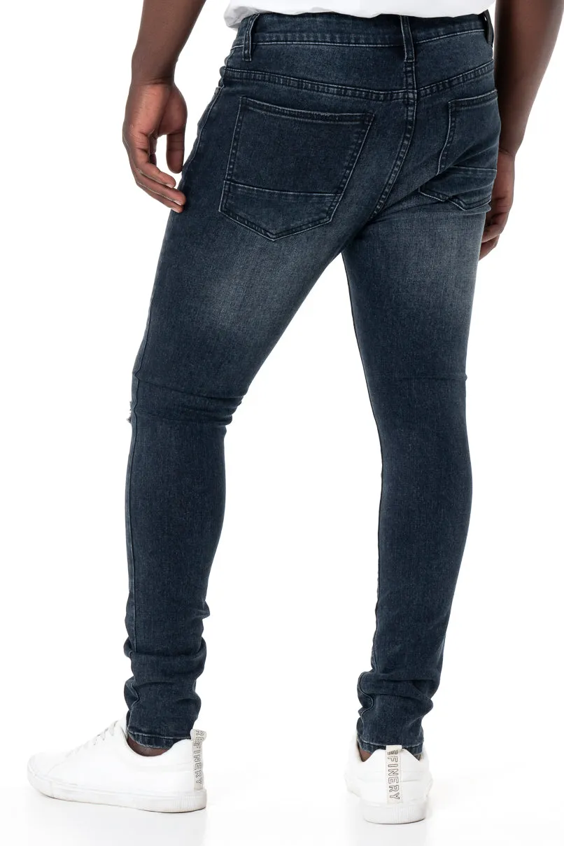 Rf10 Rip & Repair Skinny Denim Jeans _ 140452 _ Dark Blue