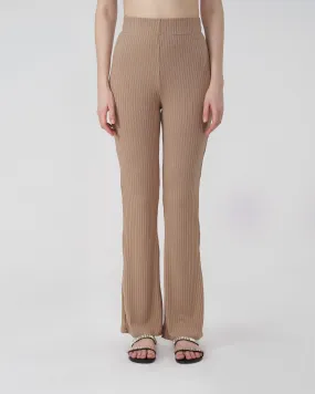 RIBBED FLARED TROUSER