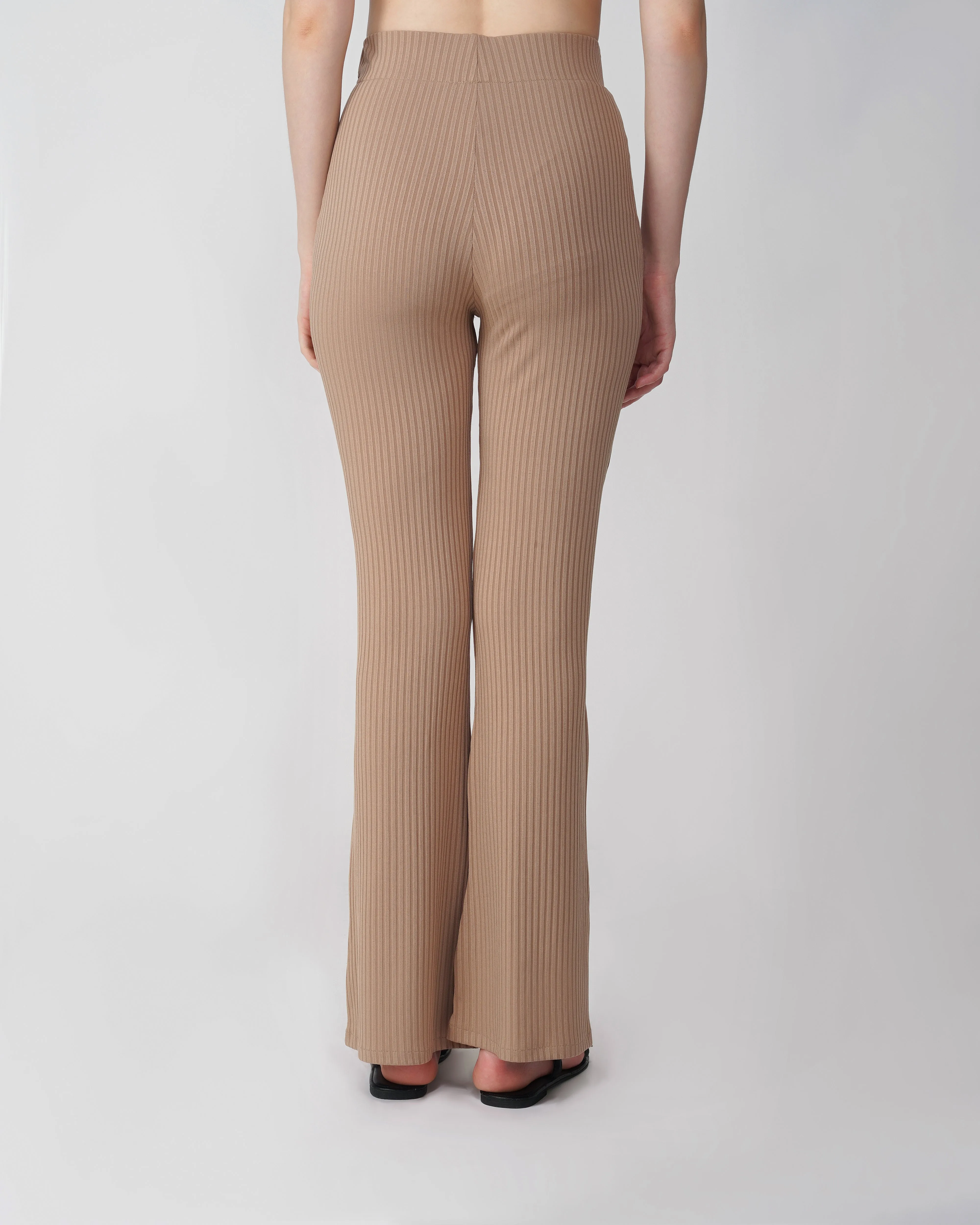 RIBBED FLARED TROUSER