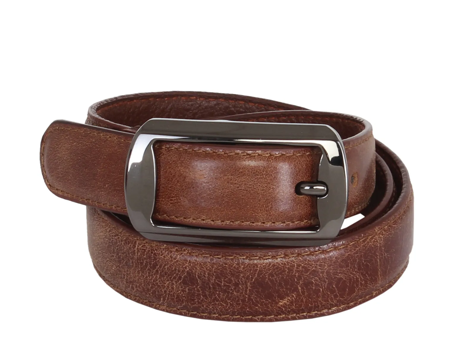 RL Crackle Leather Slimline Belt 25MM