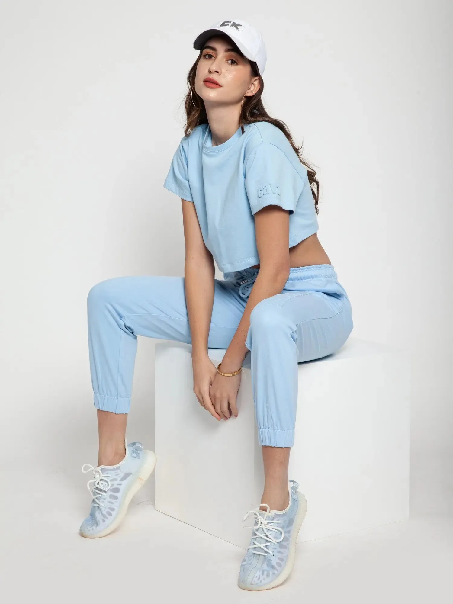 Sky Blue Embossed Co-ord Set