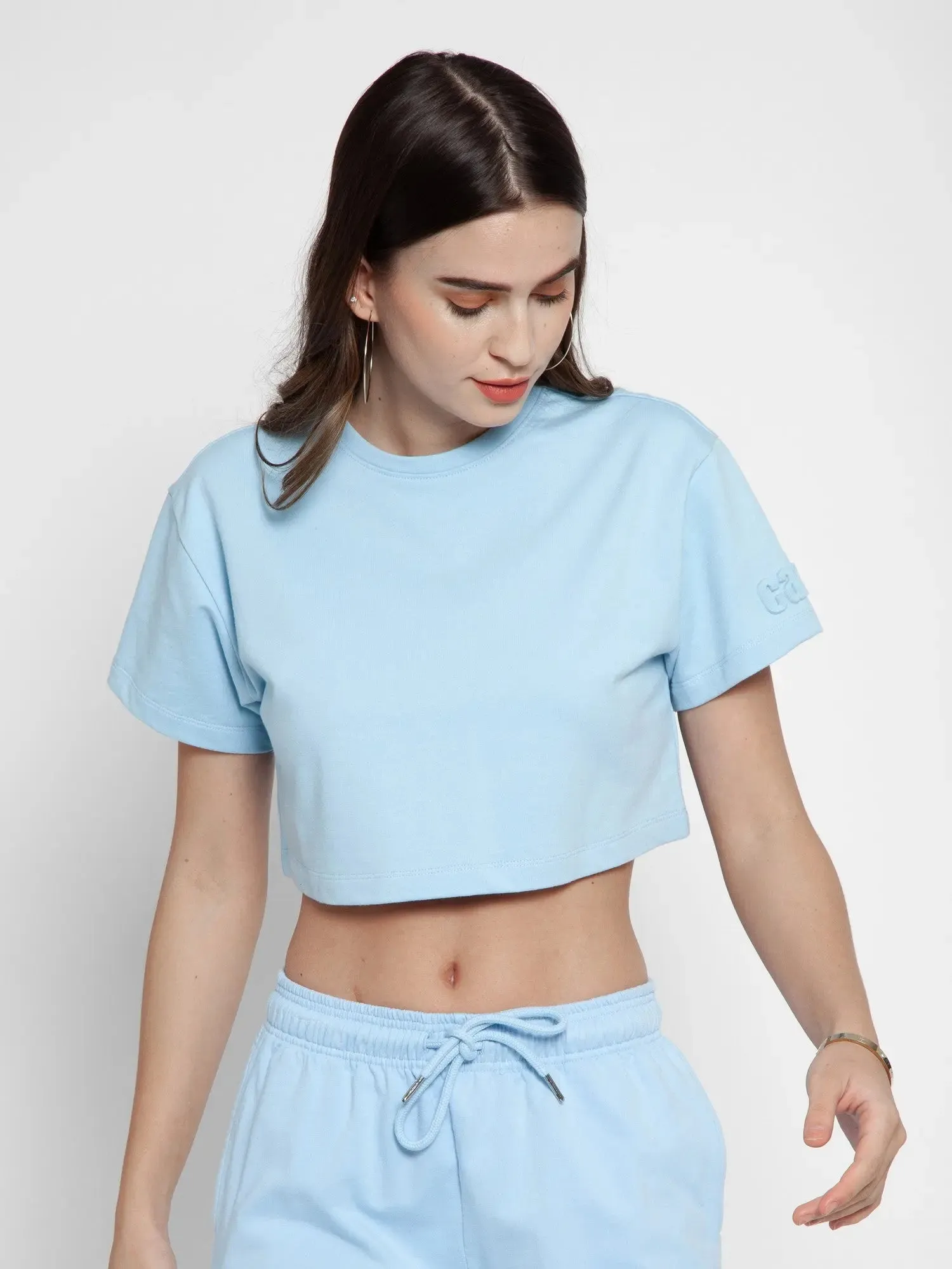 Sky Blue Embossed Co-ord Set