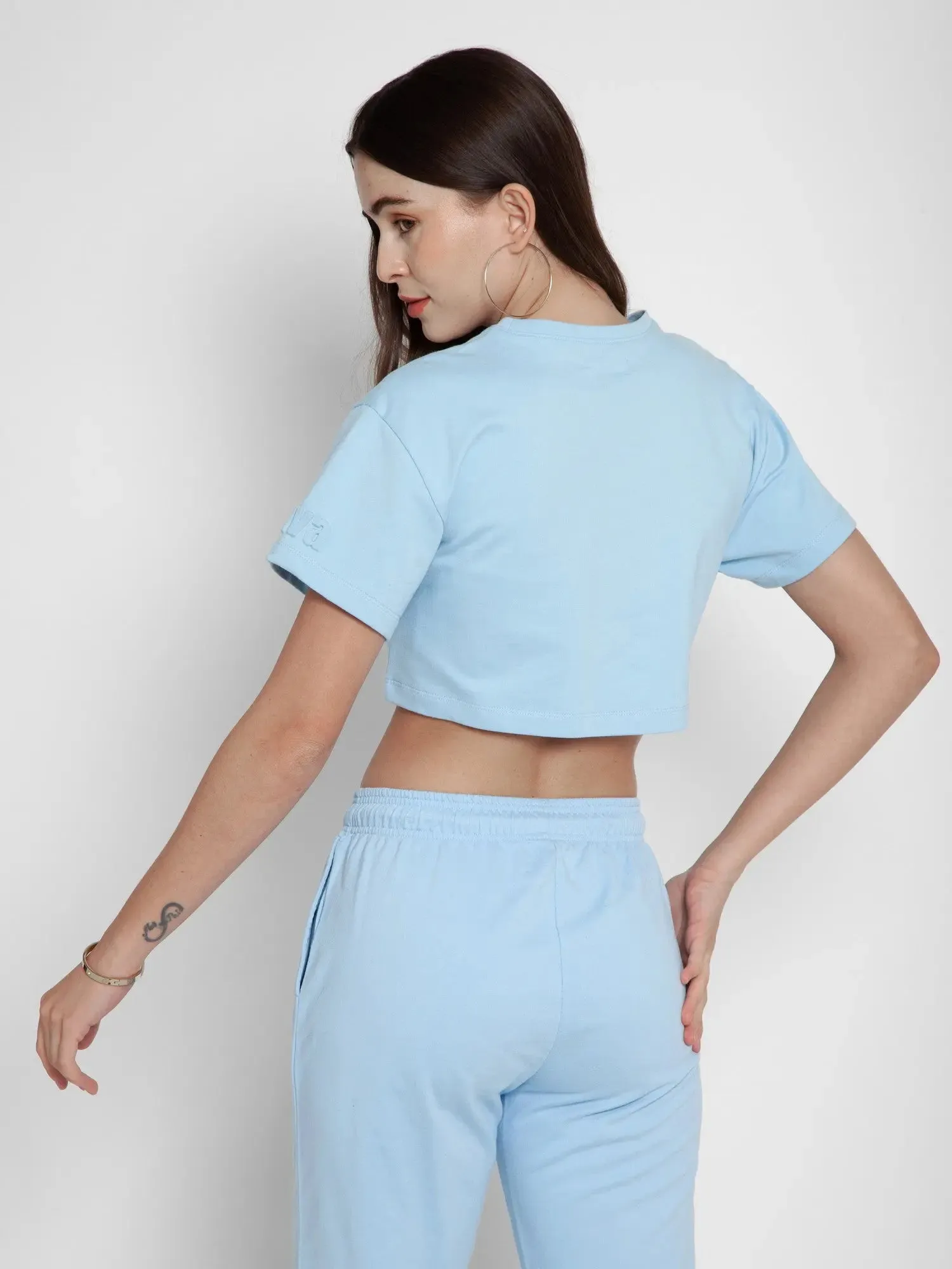 Sky Blue Embossed Co-ord Set