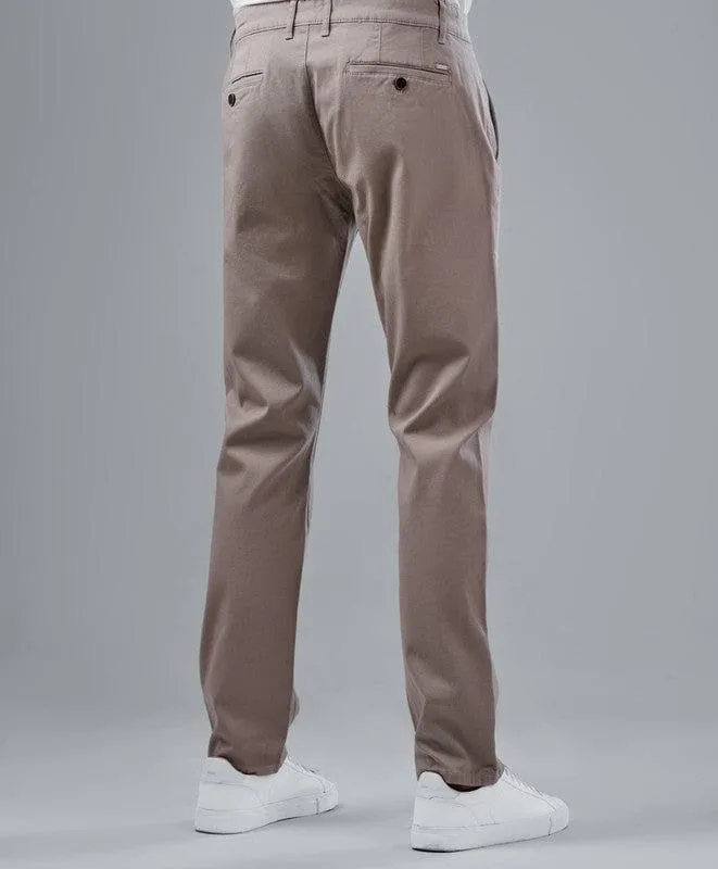 SLIM FIT CHINO TROUSERS  - KHAKI