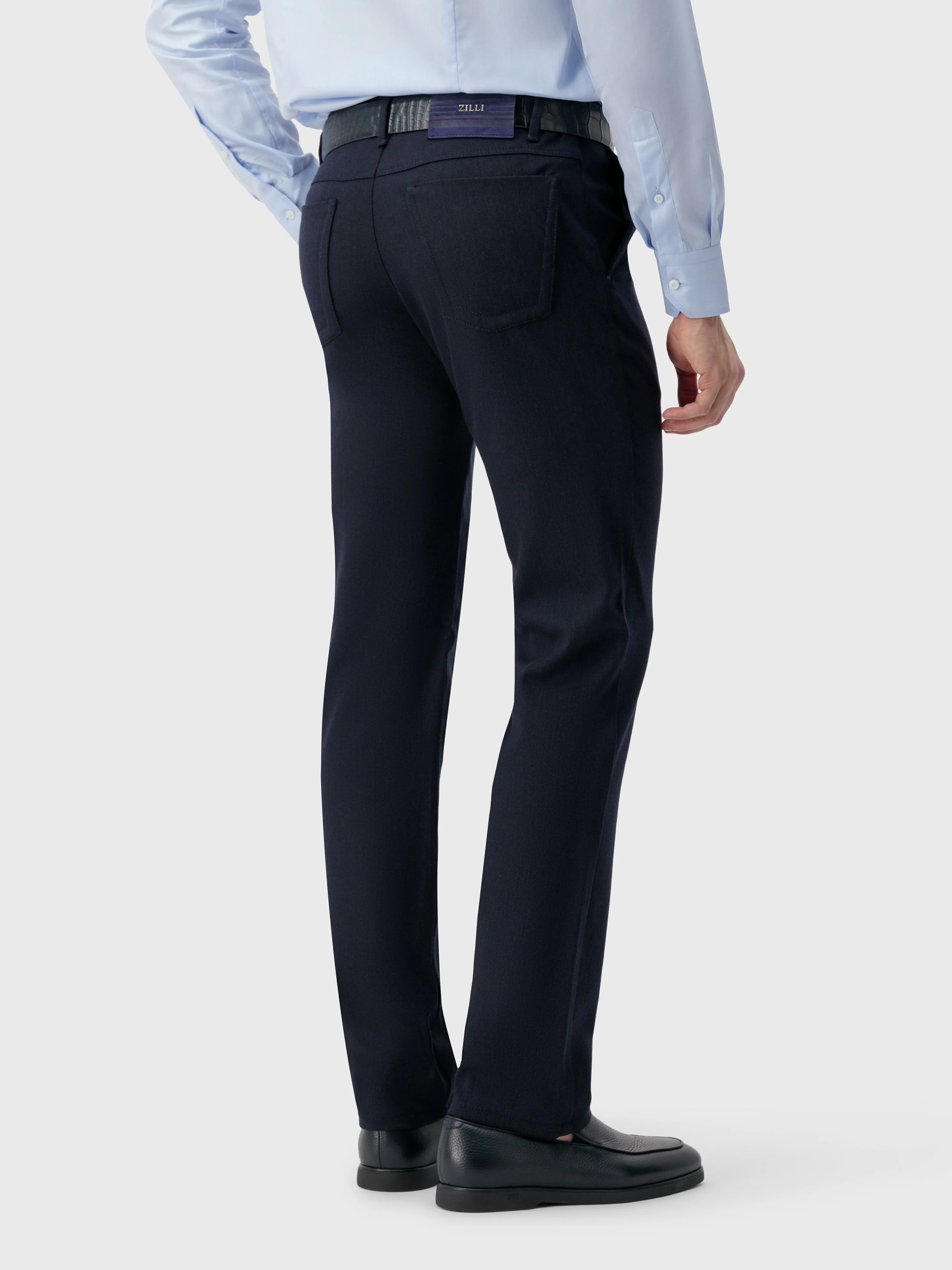 Slim Fit Trousers Blue Navy