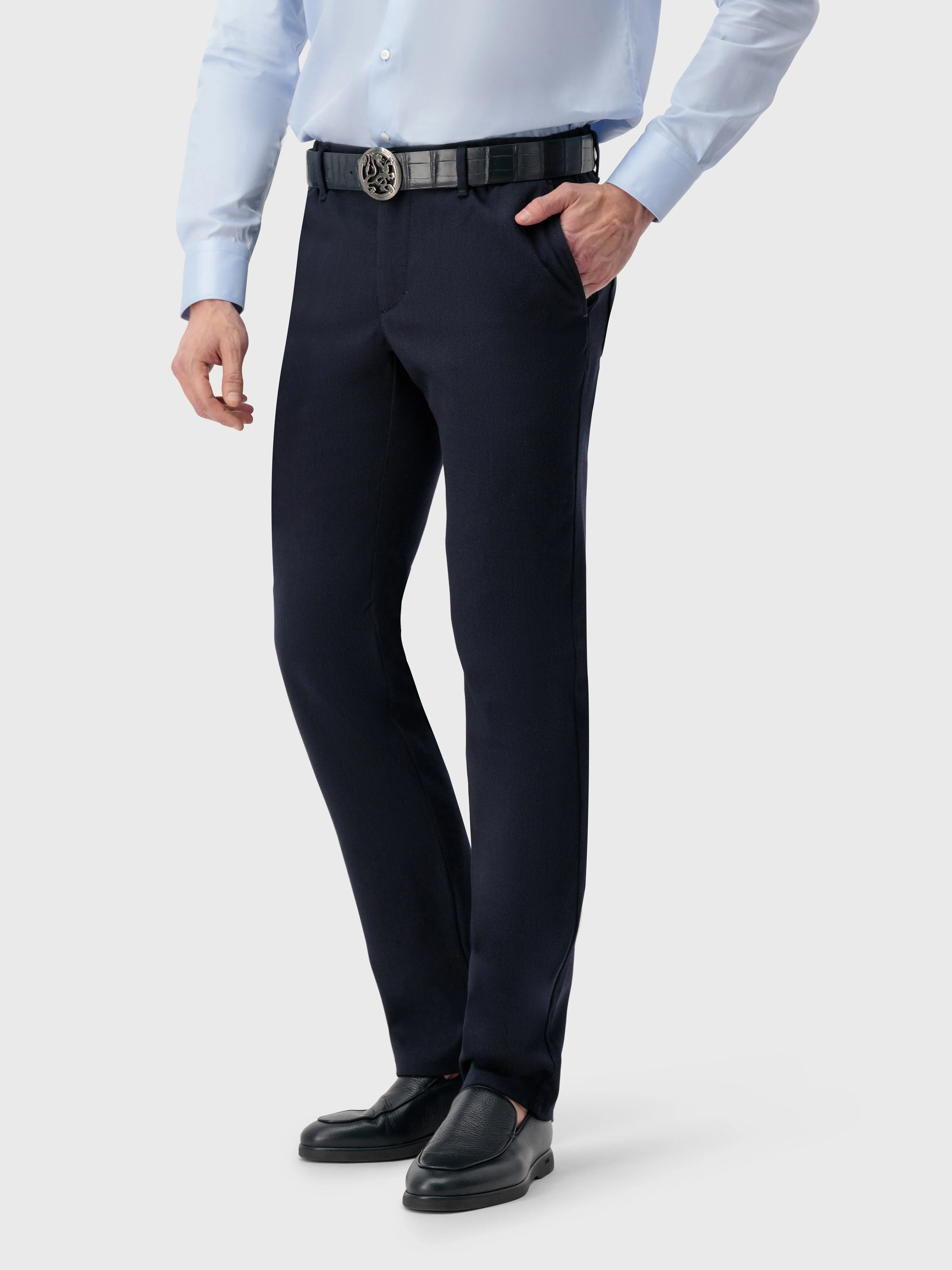 Slim Fit Trousers Blue Navy