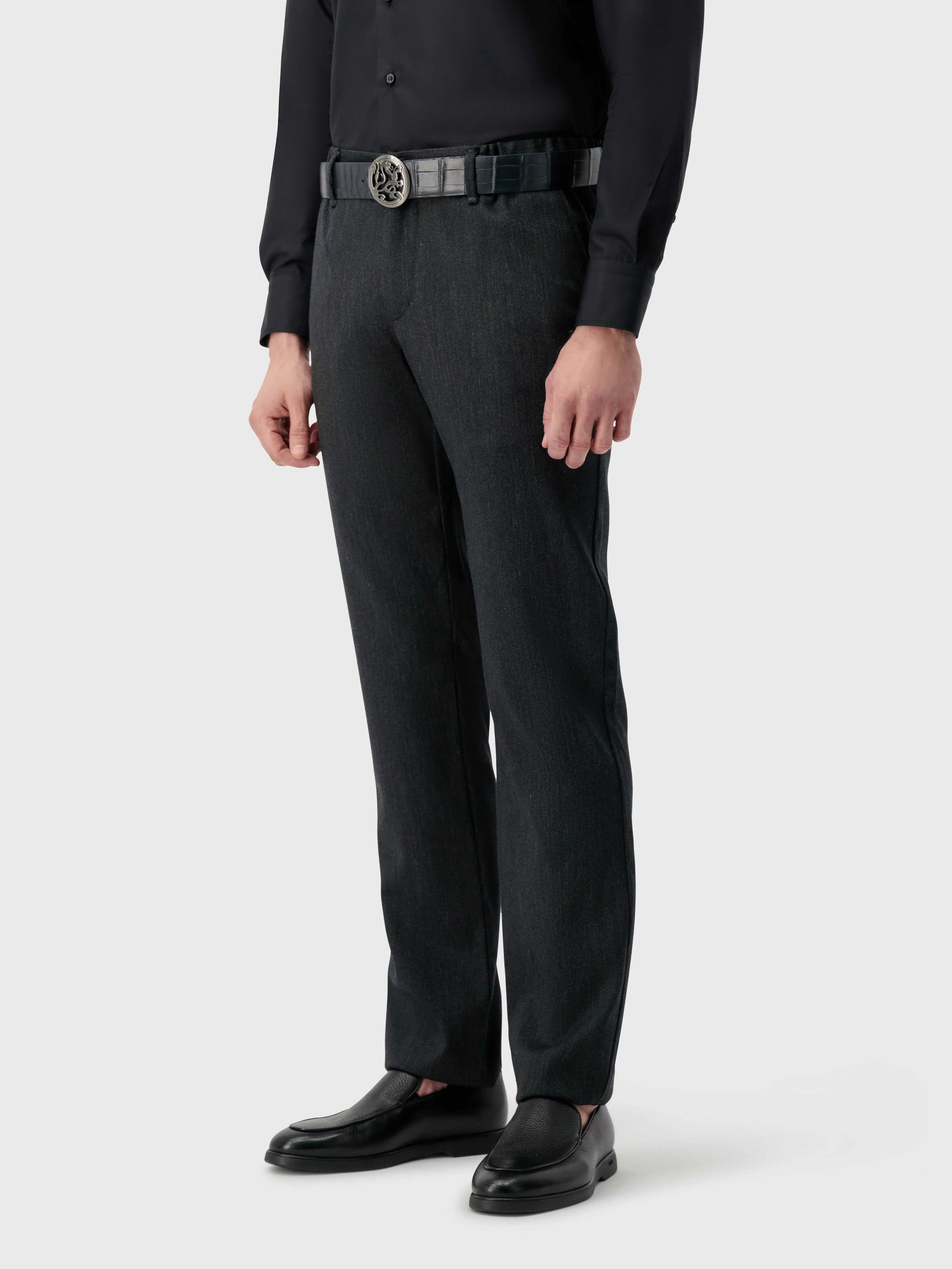 Slim Fit Trousers Grey Anthracite