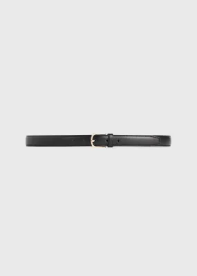 Slim trouser leather belt black