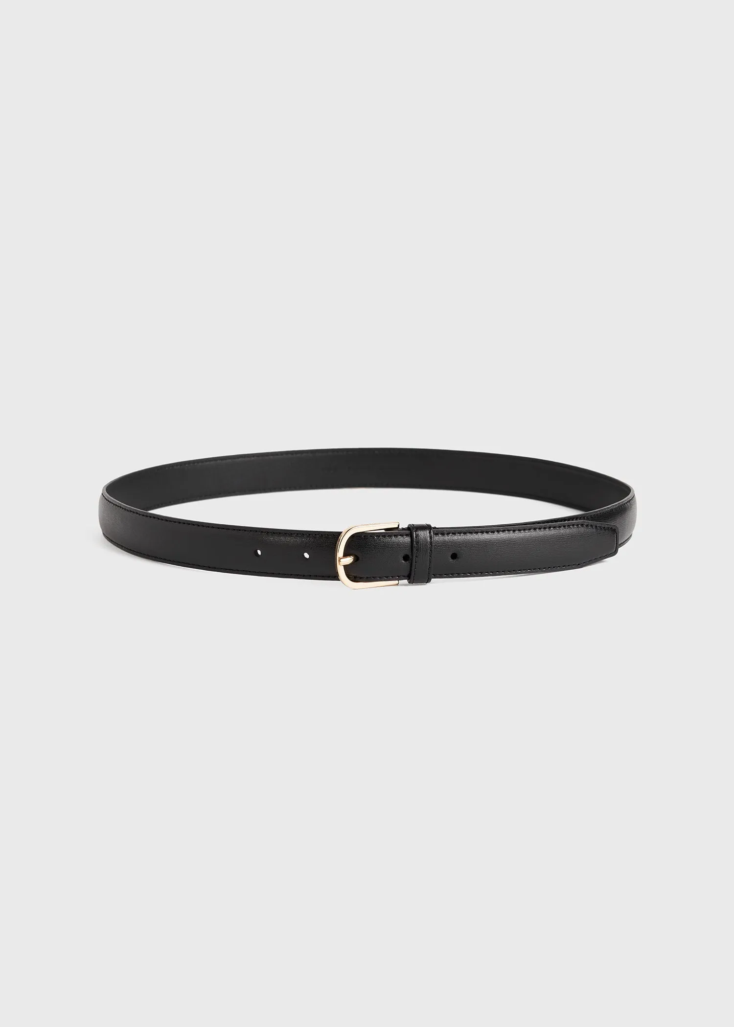 Slim trouser leather belt black