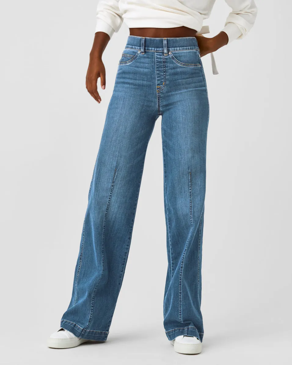 SPANXshape™ EveryWear Seamed-Front Wide Leg Jeans, Vintage Indigo