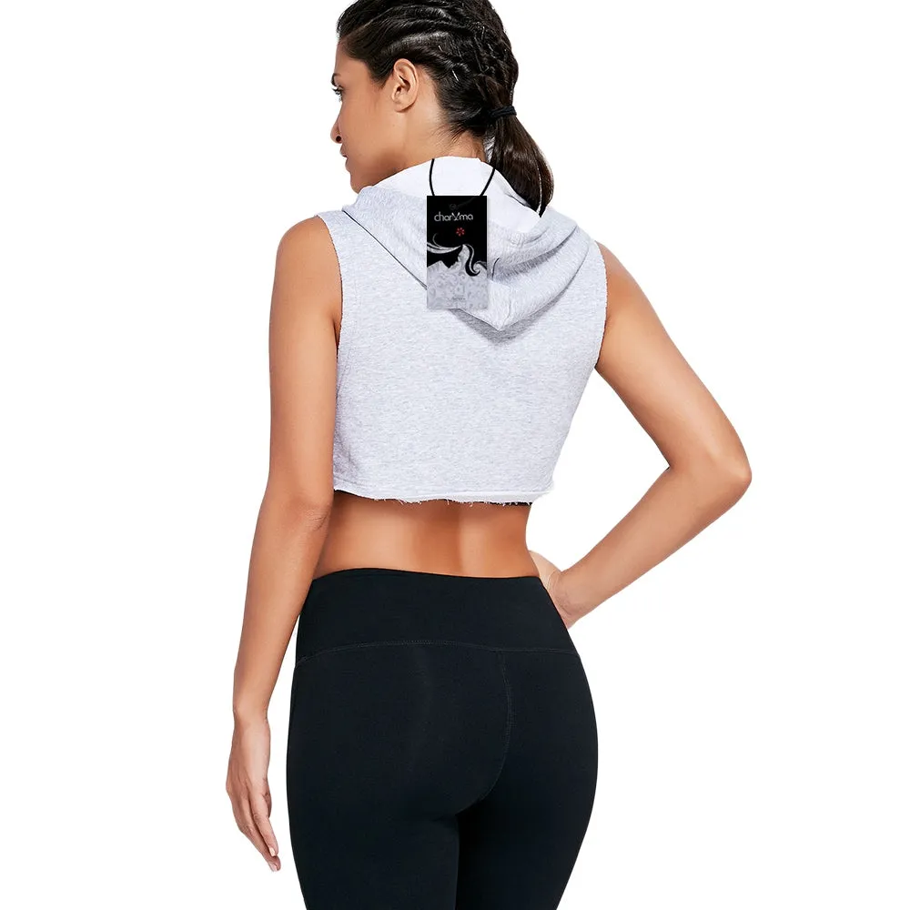 Sports Crop Hooded Tank Top