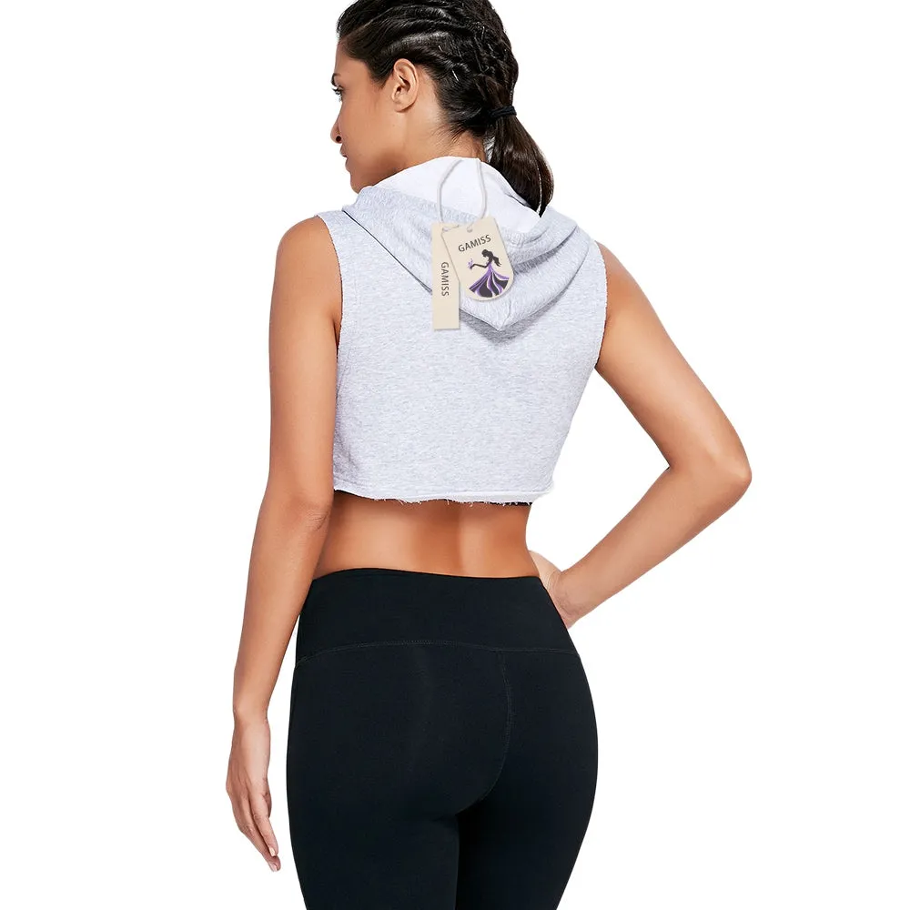 Sports Crop Hooded Tank Top