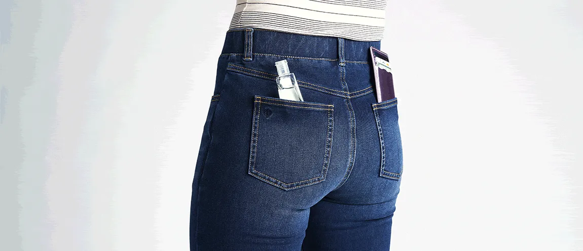 Straight-Leg | 4-Pocket Betabrand Yoga Denim (Dark Vintage Wash)