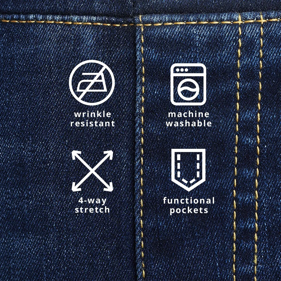 Straight-Leg | 4-Pocket Betabrand Yoga Denim (Dark Vintage Wash)