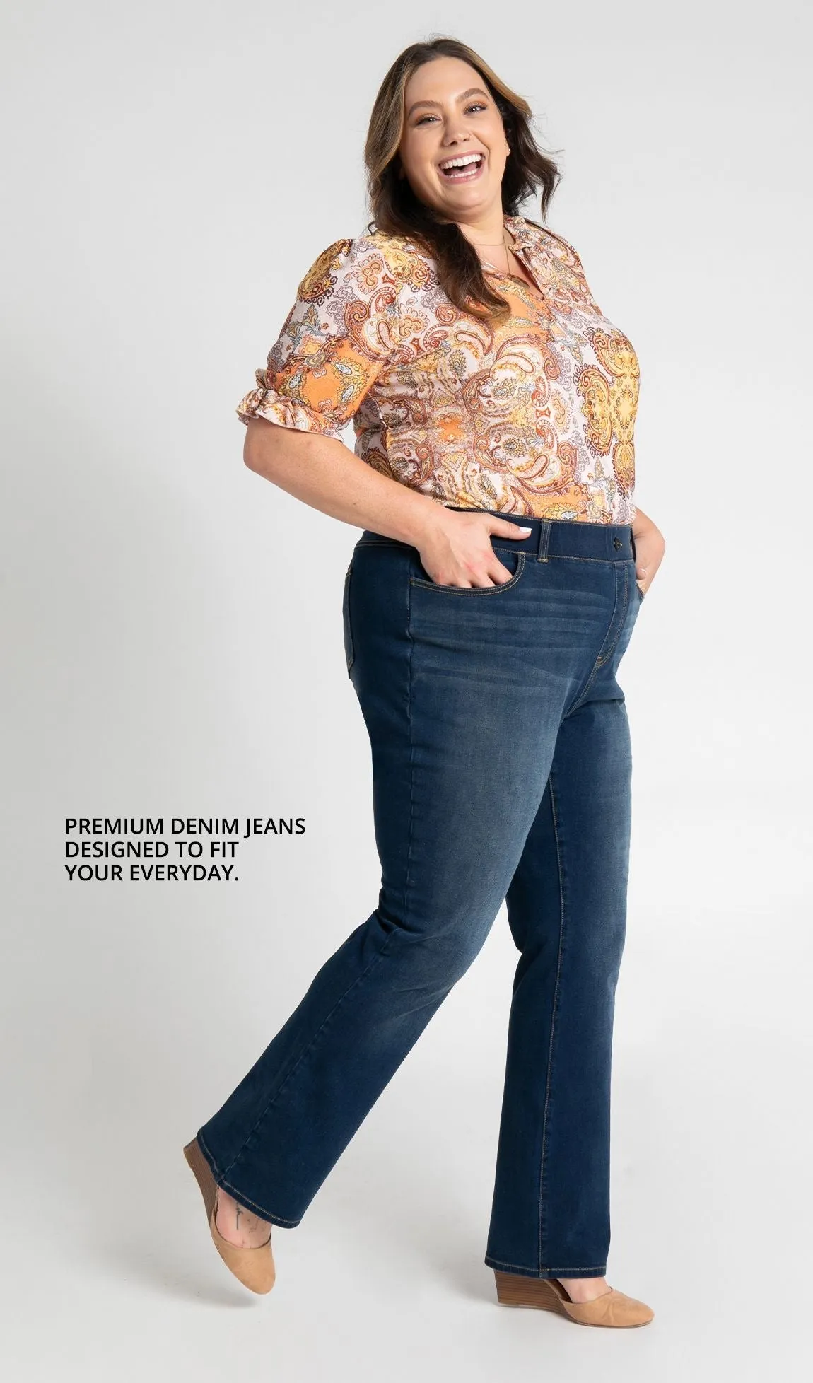 Straight-Leg | 4-Pocket Betabrand Yoga Denim (Dark Vintage Wash)