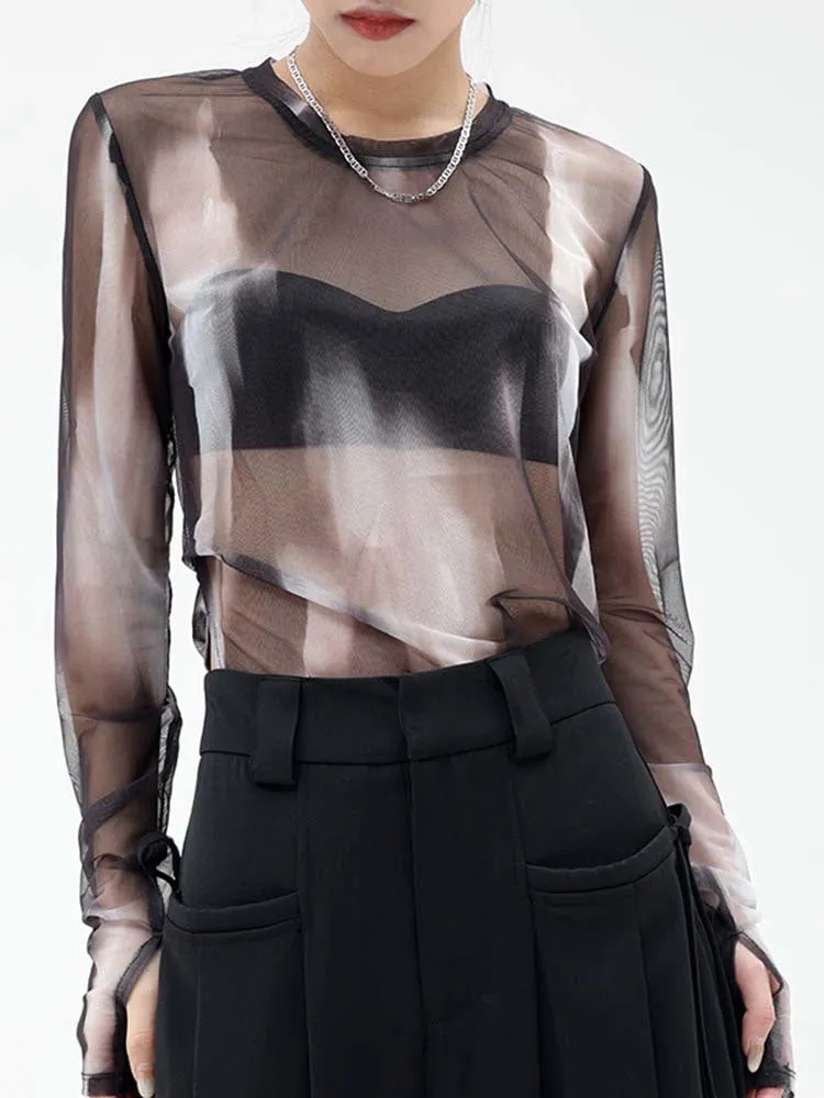 Takeo Asymmetrical Mesh Shirt