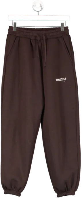 THEGIVINGMOVEMENT Brown Essentials Cuffed Joggers UK XS/S