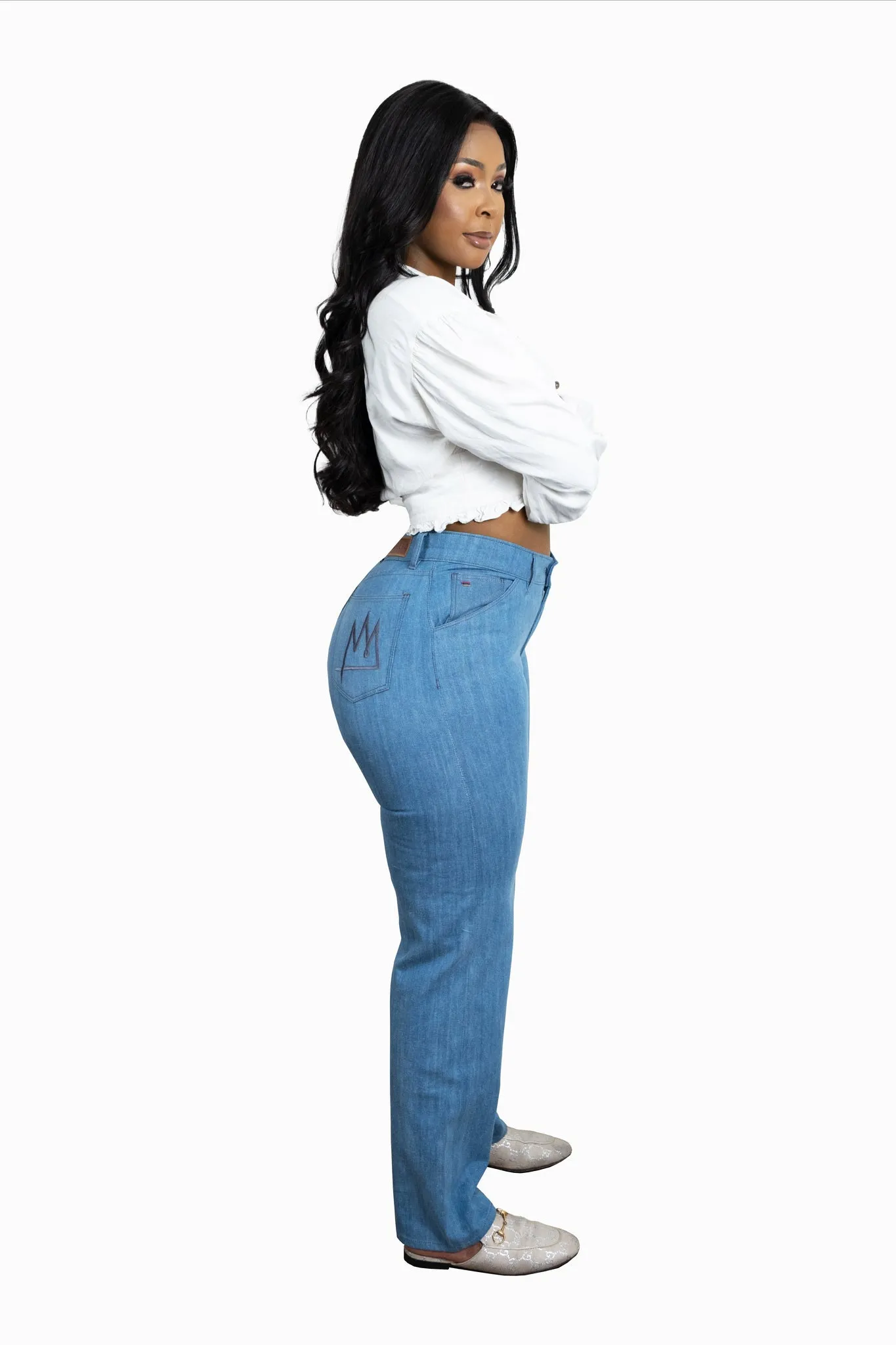 TSHEPO LADIES STRAIGHT CUT PAKISHA JEANS, LIGHT-WASH