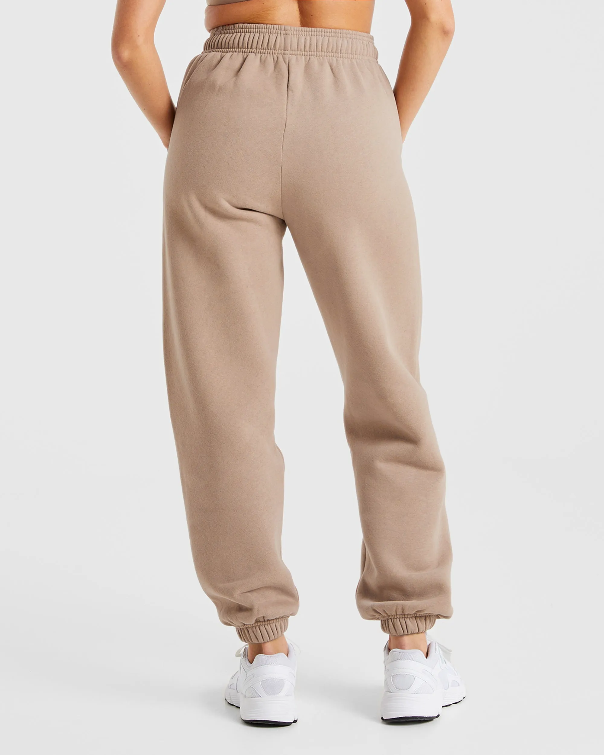 Varsity Oversized Joggers - Latte Brown