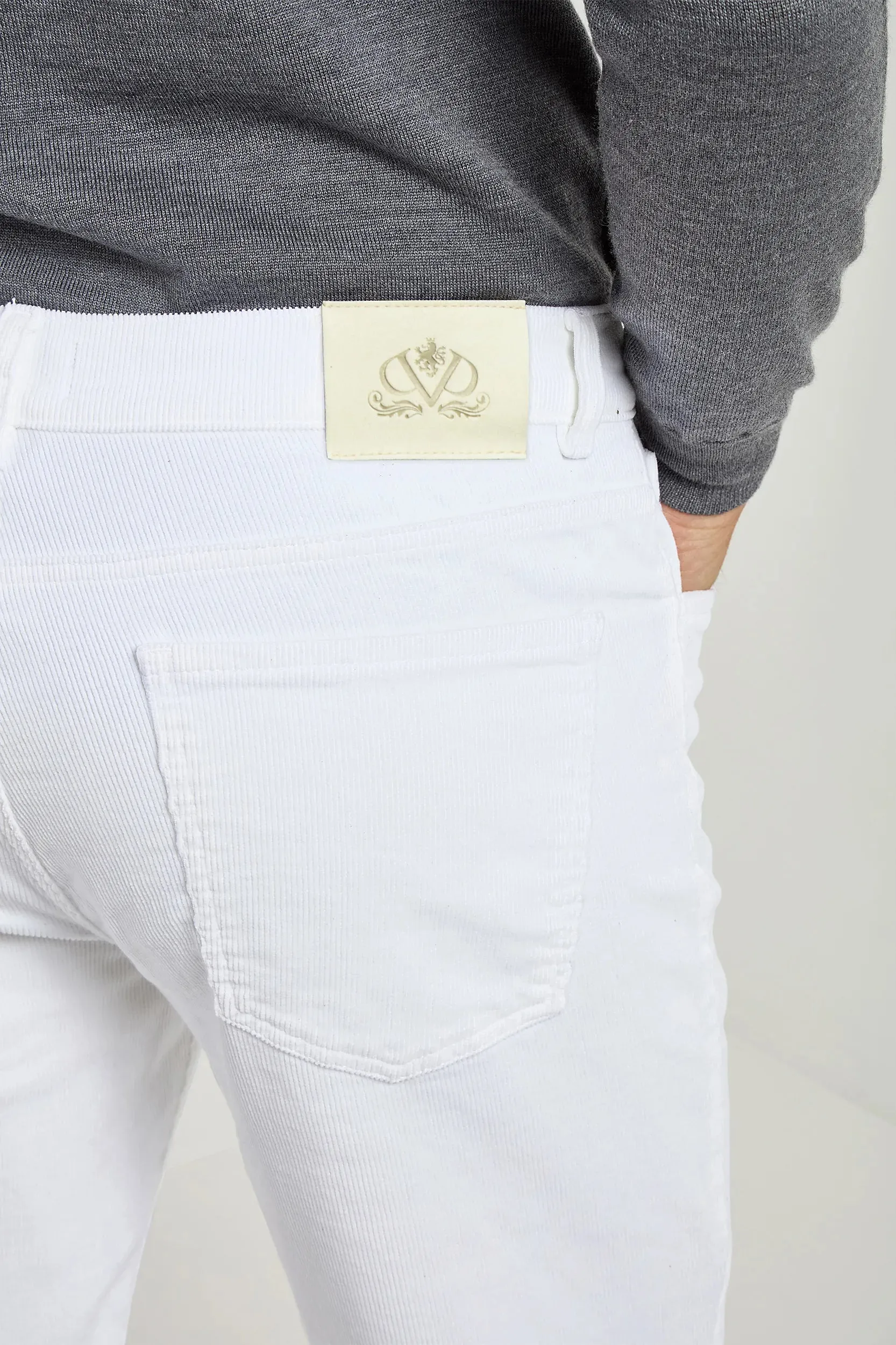 White corduroy 5 Pocket - Made in Italy