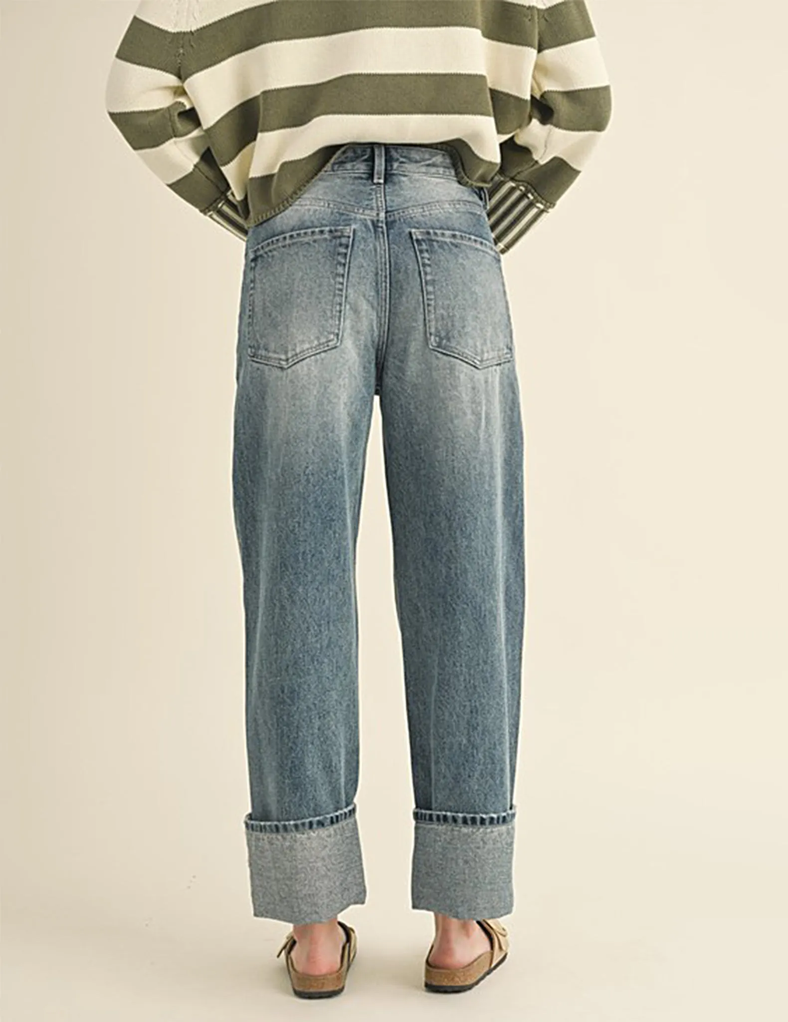 Winona Straight Leg Cuffed Jeans