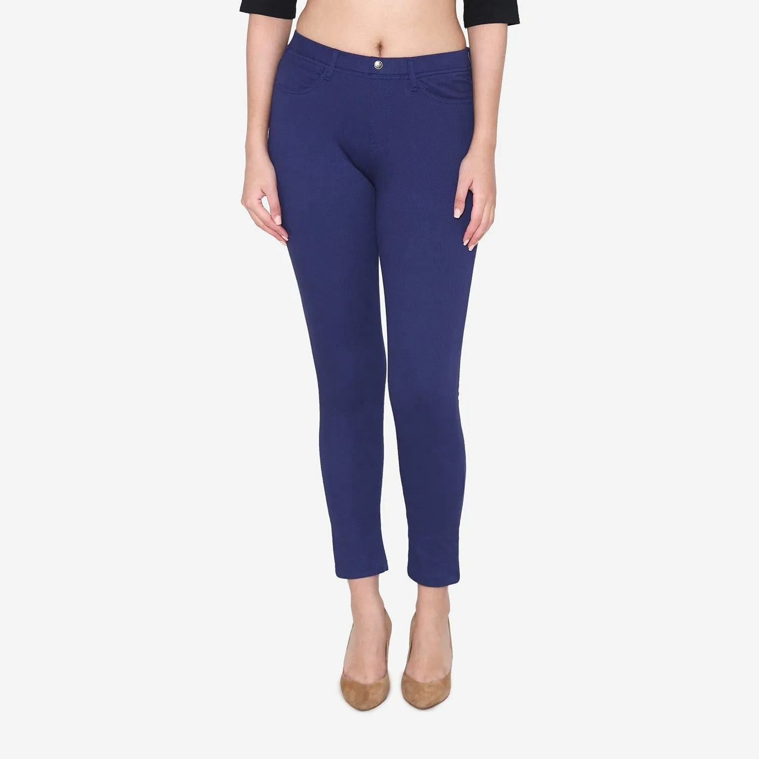 Women's Cotton Stretchable Jeggings - Ink Blue