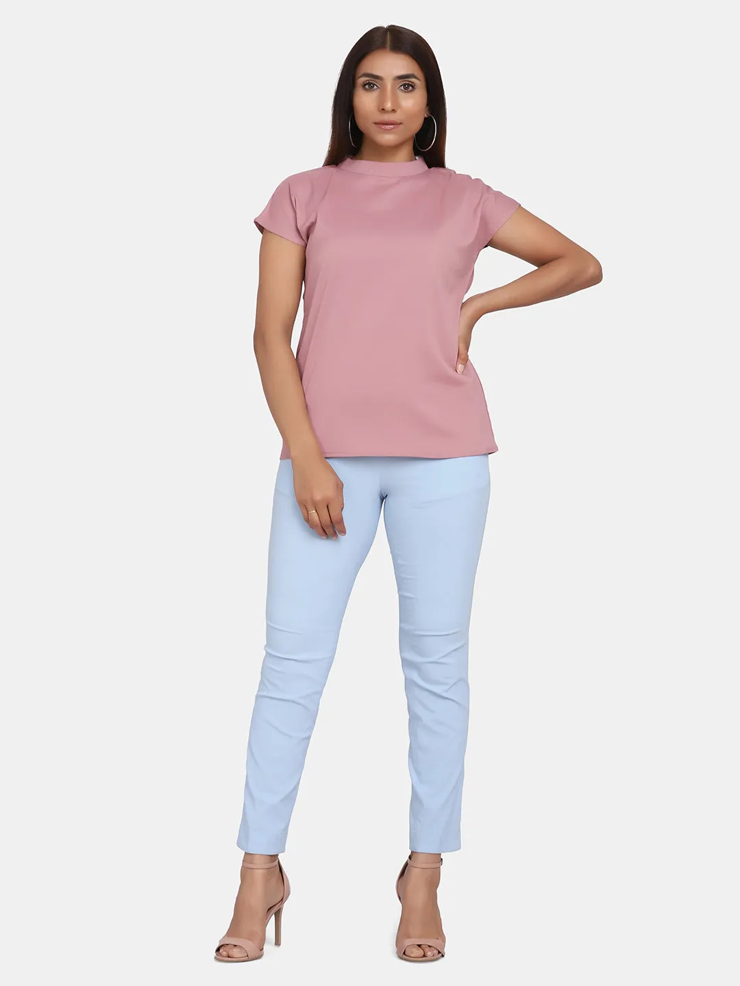 Women's Slim Fit Trousers - Sky Blue